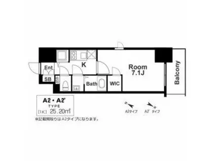 エスリード神戸三宮ラグジェ(1K/9階)の間取り写真