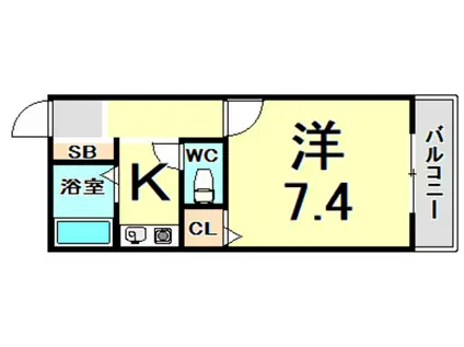 アルテハイム尼崎(1K/2階)の間取り写真