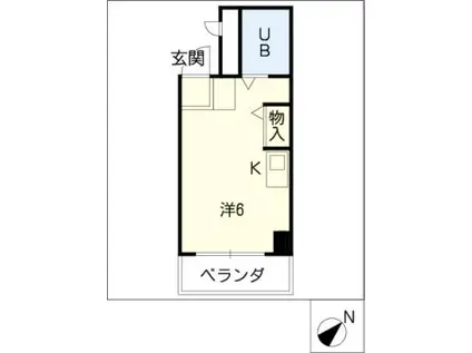 月東ビル(ワンルーム/4階)の間取り写真