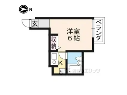 ラピス京都神宮道(1K/2階)の間取り写真