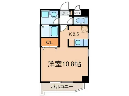覚王山エクセル(1K/2階)の間取り写真