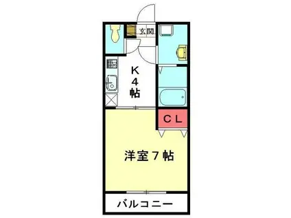 エステート北本(1K/2階)の間取り写真