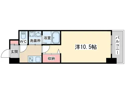 ラ・フォーレ東天満(1K/8階)の間取り写真