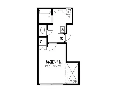 やまひこハイツIII(1K/1階)の間取り写真