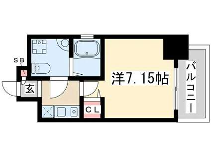 ラドゥセール江坂(1K/10階)の間取り写真