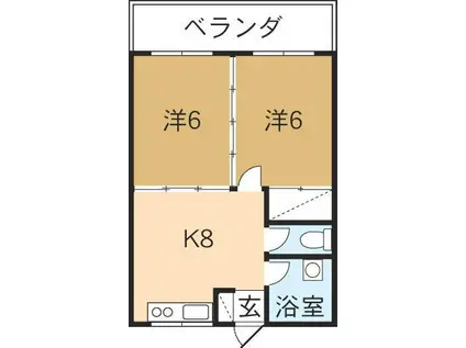 メゾン上沢(2DK/4階)の間取り写真