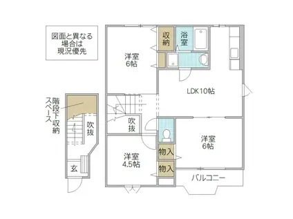 スウィートヴィラ(3LDK/2階)の間取り写真