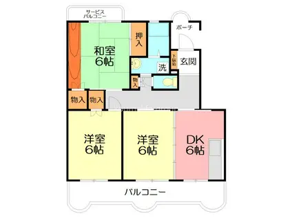 第5メゾン星崎(3DK/4階)の間取り写真