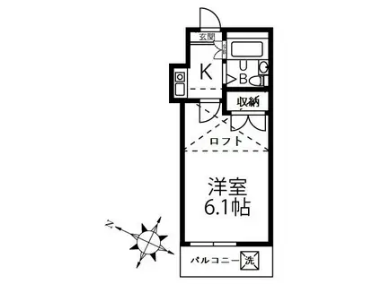 OM駒沢(1K/1階)の間取り写真