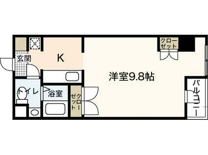 ソルヴェール舟入本町(ワンルーム/4階)の間取り写真