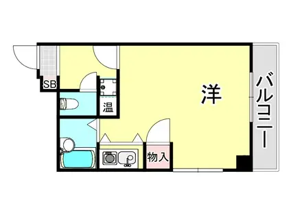 サンハウス・神戸(ワンルーム/5階)の間取り写真