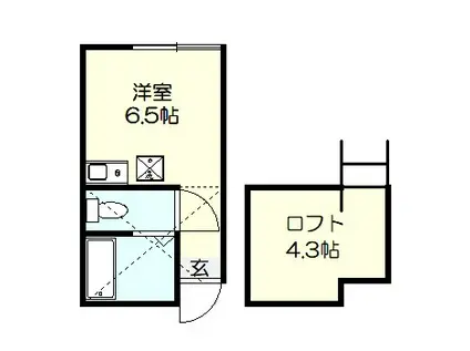 ユナイト横浜ニッコリオ(ワンルーム/1階)の間取り写真