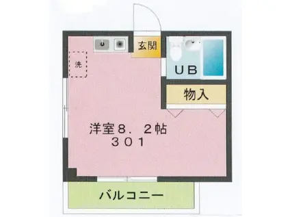 柴田マンション(ワンルーム/3階)の間取り写真