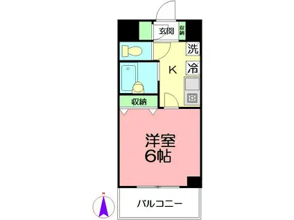 ルート藤沢(1K/7階)の間取り写真