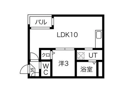 WARREN JUICHIYAII(1LDK/3階)の間取り写真