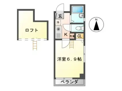 イー池下(1K/4階)の間取り写真