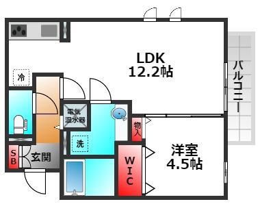 クレールコート(1LDK/2階)の間取り写真