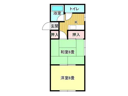 コーポアバンセ(2K/1階)の間取り写真