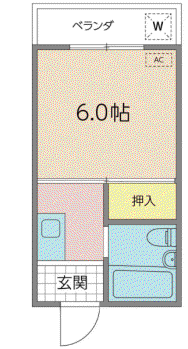豊西コーポ(1K/3階)の間取り写真