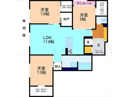 SH・ジョルナーレ泉が丘(3LDK/1階)の間取り写真