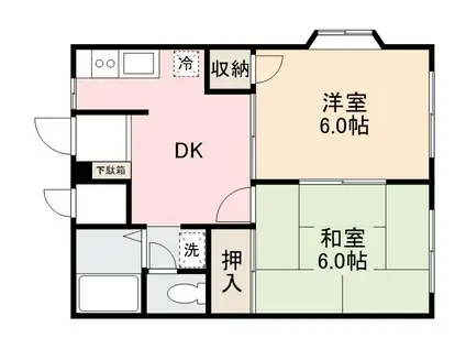 エムティエルディム(2DK/1階)の間取り写真
