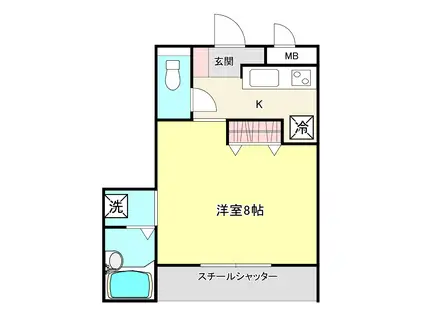 U-HOUSE船橋本町(1K/1階)の間取り写真