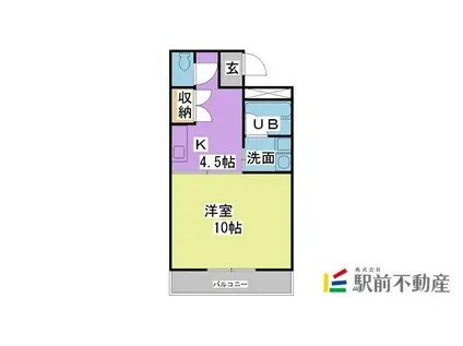 ハイツ櫛原プラスワン(1DK/2階)の間取り写真