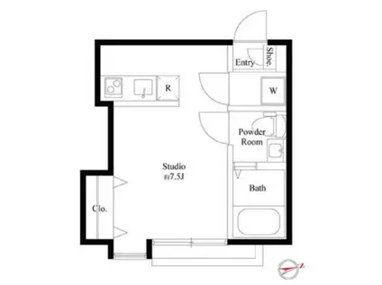 ブランノワール船橋(ワンルーム/3階)の間取り写真