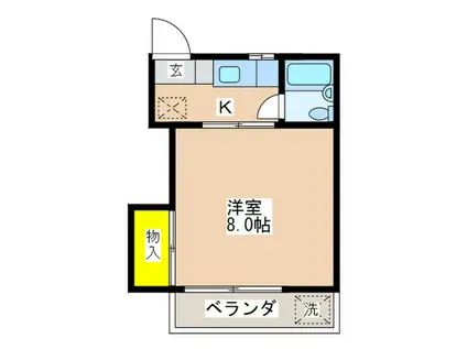 コーポ桑の実(1K/2階)の間取り写真