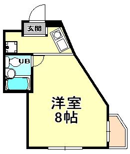 クリフサイド西岡本(ワンルーム/2階)の間取り写真