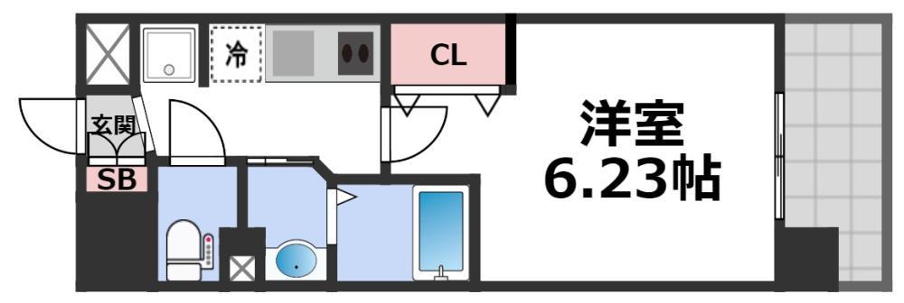 LUXE布施南II(1K/7階)の間取り写真