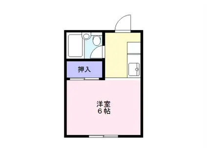ハイム有泉(1K/3階)の間取り写真