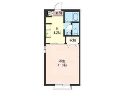 CKヒルズ(1K/2階)の間取り写真