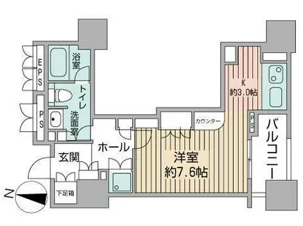 プライムメゾン大通公園(1K/11階)の間取り写真