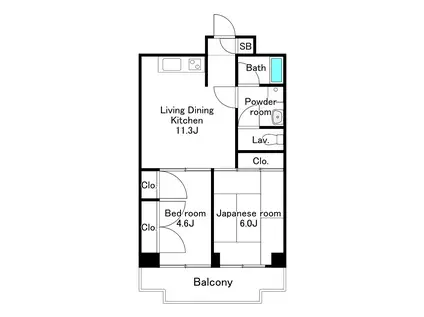 グリーンマンション(2LDK/6階)の間取り写真