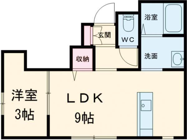 ドルチェ・ヴィータ柳川B(1LDK/1階)の間取り写真