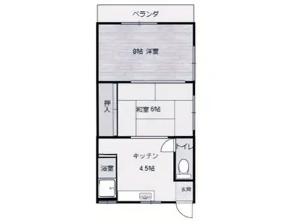 ガーネ福里(2K/2階)の間取り写真