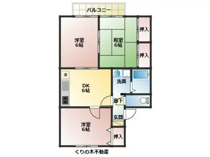 セジュール小泉II(3DK/2階)の間取り写真