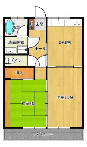 志比田ジョイベルズ(2DK/2階)の間取り写真