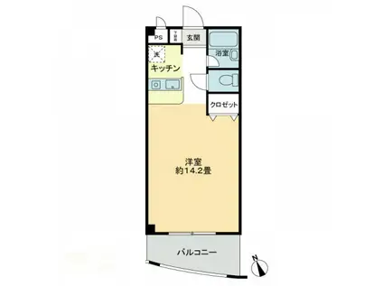 ビブラン宇多津(ワンルーム/3階)の間取り写真