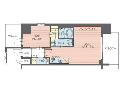 プレジオ永和ASIAN(1LDK/6階)の間取り写真