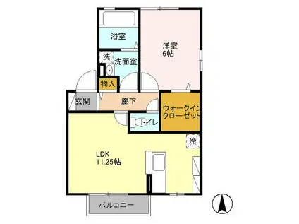 アバンサール A(1LDK/2階)の間取り写真