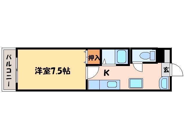 ナデシコハイツ(1K/1階)の間取り写真