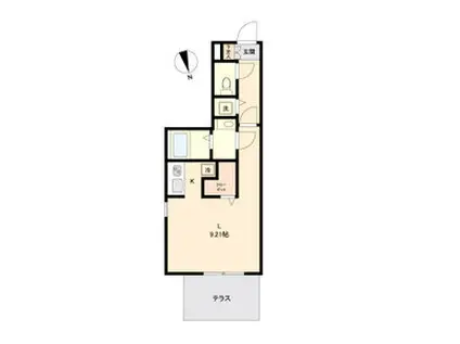 BRANCHE吹上(ワンルーム/1階)の間取り写真