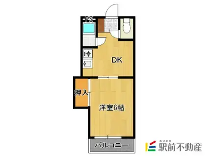 レジデンス石坂(1DK/4階)の間取り写真