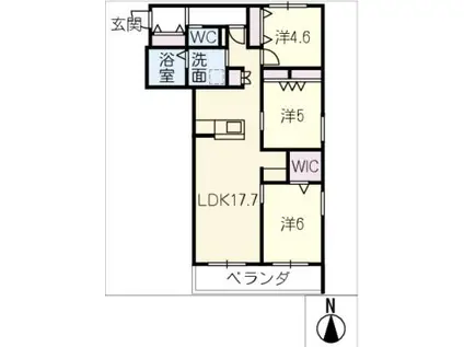 メゾン天白公園東 E棟(3LDK/3階)の間取り写真