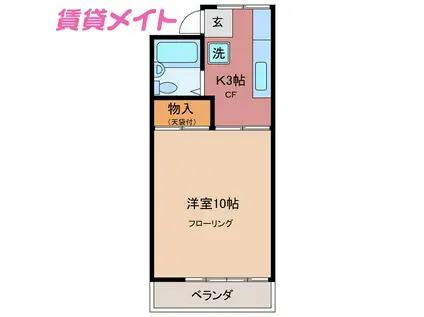 宮崎マンション(1K/2階)の間取り写真