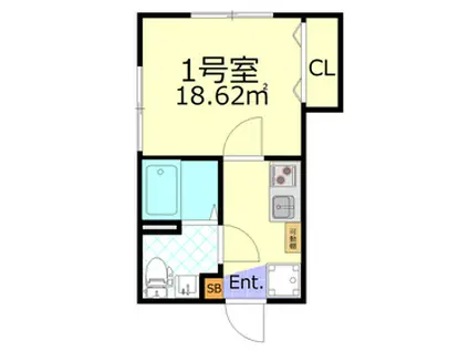 ルーエ南小岩(1K/2階)の間取り写真