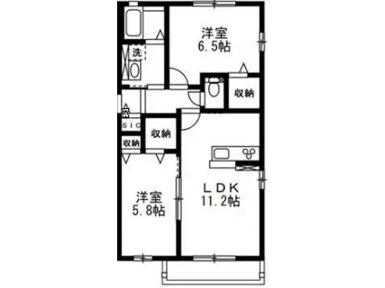 SAKURA TERRACE 1ST 2ND(2LDK/1階)の間取り写真