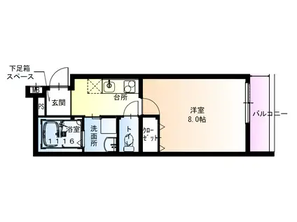 フジパレス俊徳道III番館(1K/3階)の間取り写真
